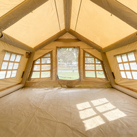 Tente de camping gonflable extérieure imperméable de 12 mètres carrés avec tissu Oxford, personnalisable