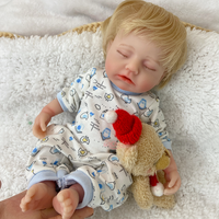 Poupée Reborn miniature de 12 pouces, bouche ouverte, compatible avec une tétine, couleur et style de cheveux personnalisés, endormie, en silicone solide, jeu d'imitation pour enfants