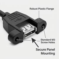 Câble d'extension USB 2.0 haute vitesse personnalisé en cuivre étamé à montage sur panneau, mâle, pour ordinateur, automobile, maison - Vente chaude