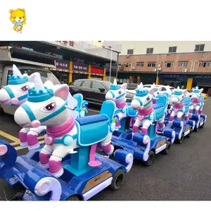 Outdoor Public Playground Happy Family Train Kids Ride Trackless Train Electric Outdoor Amusement Park Train