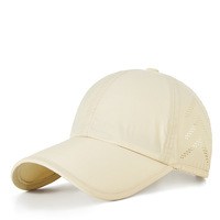 Gorras Chapeau unisexe en nylon perforé, blanc, souple, avec trou laser, aéré, casquette de papa de sport, casquette de baseball avec bande magique