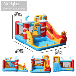 AirMyFun, nuevo diseño, gorila inflable para niños, casa de rebote con tobogán, casa de salto inflable con piscina para niños al aire libre - Product Image 4