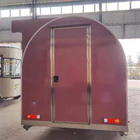 Carrito de Comida Rápida Móvil Pequeño y Económico, Remolque de Comida Callejera para Café y Pizza, con Pórtico y Cocina Totalmente Equipada