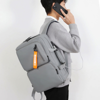 Sac à dos professionnel imperméable grande capacité 17 pouces en nylon avec port USB pour homme, personnalisable avec logo, pour étudiants et ordinateurs portables