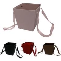 Boîte à fleurs en papier pour la Saint-Valentin, emballage cadeau, vente en gros, boîte en carton portable, trapézoïde, boîte florale pour mariage