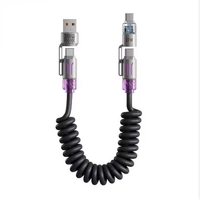 Câble de données aromathérapeutique pour voiture 4-en-1 240W, compatible avec Huawei et Apple, charge super rapide 5A/6A