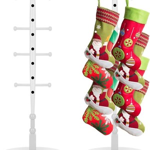 Christmas <b>Stocking</b> <b>Holder</b> Wooden Floor Standing 5 Tier Storage Rack For Holiday Decor - Product Image 5