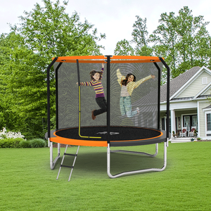 <span class=keywords><strong>Trampoline</strong></span> Zoshine en forme de 7 pour usage extérieur et domestique, avec <span class=keywords><strong>housse</strong></span> de <span class=keywords><strong>protection</strong></span> en PVC et filet de sécurité, <span class=keywords><strong>trampoline</strong></span> familial 8/10/12 pieds - Product Image 3