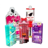 Boîte cosmétique pliable transparente personnalisée en RPET, PET, PP, PVC recyclé, impression UV, MOQ 500 pièces pour emballage de rouge à lèvres et artisanat