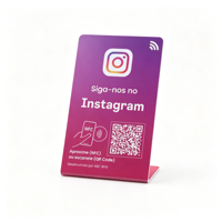 Support de table NFC en PVC |   Carte de commentaires Google sans contact en PVC avec code QR personnalisé, NFC, RFID et support pour commentaires sociaux