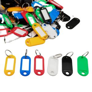 저렴한 맞춤형 패키지 미니 빈 종이 삽입 다채로운 방수 필기 플라스틱 키 체인 수하물 ID 태그 플라스틱 키 태그 - Product Image 2