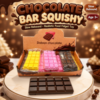 Jouet à presser en chocolat tricolore à récupération lente X - Jouet anti-stress le plus vendu - Ensemble de 12 pièces en boîte