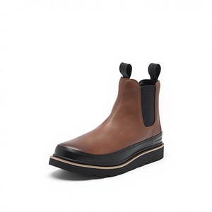 Dropshipping Custom High Quality Men Ankle <b>Boots</b> Pointed Toe Slip-On PU Leather Chelsea & Desert <b>Boots</b> Classic Waterproof Summer - Product Image 3