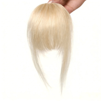 Frange à clipser sans couture 100% cheveux humains Remy européens blond naturel français avec mèches latérales, postiches à clipser pour femmes