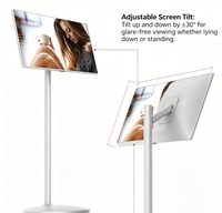Téléviseur intelligent mobile multi-scénarios de 23,8 pouces FHD IPS Android 10/13 avec angle d'inclinaison réglable, anti-reflet, tactile capacitif multipoint