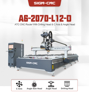 Fresadora CNC Grande para Madera 2000X7000mm A6-2070-L12-D con Cabezal Angular, Husillo Horizontal y Sierra de Giro para Muebles de Panel - Product Image 1