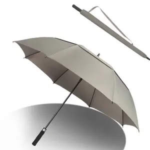 EVA 손잡이를 가진 OEM 공짜 중대한 폭풍 60 두 배 닫집 바람 환풍 섬유유리 골프 우산
