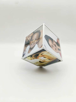 Décoration de table en acrylique créative Cadre photo Rubik's Cube rotatif à 360 degrés
