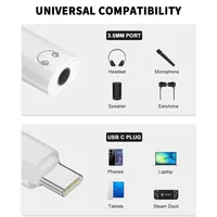 Typ-C 3,5mm Kopfhörer-Adapter USB-C Buchse Konverter 32Bit/384KHz Hi-Res DAC Aux Audio Dongle Laptop Smartphone Tablet 100% OEM