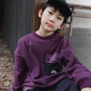 <span class=keywords><strong>Sweat</strong></span>-shirt OEM ODM personnalisé pour enfant, coupe-vent à cordon de serrage, manches longues, teint en pièce, avec poches et ourlet, pour garçon, collection hiver - Product Image 1