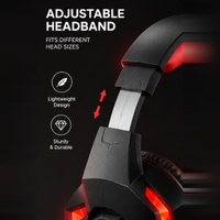 Casque de jeu avec micro et réduction de bruit, écouteurs 50 mm, serre-tête réglable