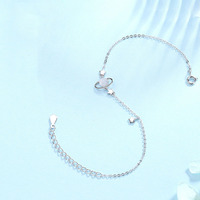 Bijoux fins en gros 925 argent Sterling plaqué rhodium étoile planète lien chaîne Bracelet pour femme