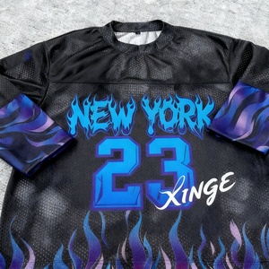 Camiseta Deportiva de Malla Holgada para Hombre, Estilo Urbano Americano, Tendencia 2026, Personalizable con Nombre de Equipo, Diseño Nueva York - Product Image 3