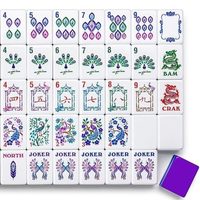 Violet 4 couches N° 32 Mahjong américain en acrylique, nouveau modèle Paon, portable, pour jeu à la main à domicile