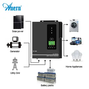 Anern 1000w 1500w 4000w 5000w mppt太阳能混合逆变器