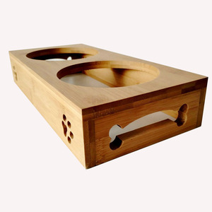 Bol pour animaux de compagnie facile à nettoyer et antidérapant, support en bois surélevé pour <span class=keywords><strong>chien</strong></span> et chat - Product Image 3