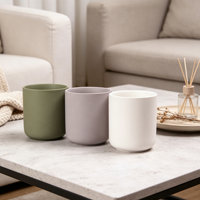 Pot à bougie vide en céramique mate de luxe, écologique, pour décoration intérieure, bougie parfumée de Noël, personnalisable