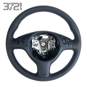 พวงมาลัยหนังคาร์บอนไฟเบอร์สไตล์สปอร์ตสำหรับ BMW E46 M3 318i 320i 323i 325i 328i 330i E39 E53 X5 รุ่นปี 1998-2006 - Product Image 1