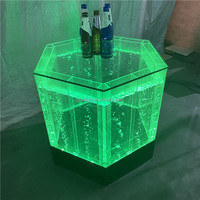 Panneau à bulles d'eau en acrylique, table/bureau de réception incurvée par led, acrylique, moderne et sur mesure
