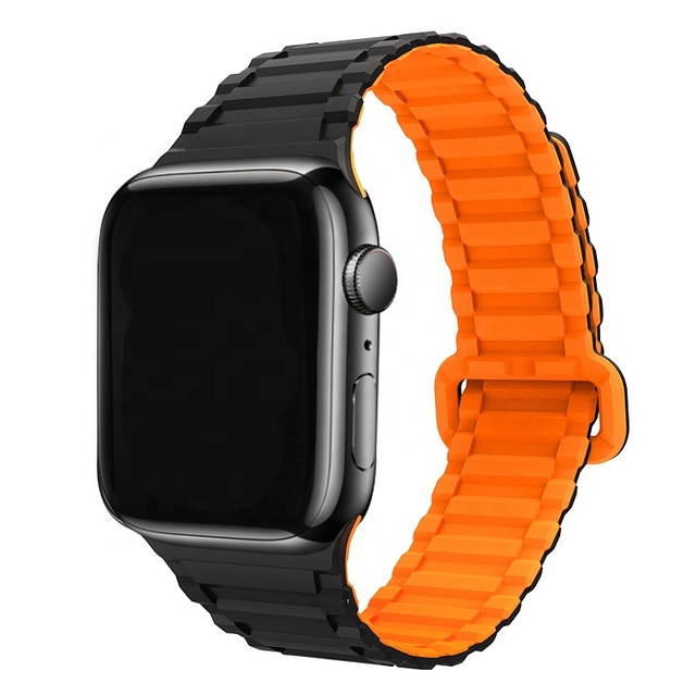 Wholesale Silicone Rubber Magnetic Snap Buckle Sport Loop Watch Band for Watch 46mm/49mm IWatch Series 10/9/8/7/42mm Ultra