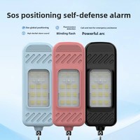 Lampe torche LED d'autodéfense avec alarme sonore puissante, fonction SOS, détection de fluorescence, contact d'urgence et lampe torche de camping à arc électrique