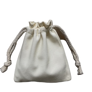<b>Small</b> <b>White</b> Blank Pouch <b>Bag</b> Cloth Cotton Canvas Drawstring String <b>Bag</b> - Product Image 1