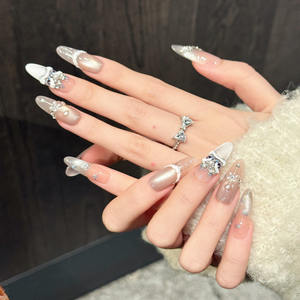 Diseño # 3448 <span class=keywords><strong>Uñas</strong></span> Postizas Largas con Diseño 3D de <span class=keywords><strong>León</strong></span> Bailarín para el Año Nuevo Chino, Arte de <span class=keywords><strong>Uñas</strong></span> de Alta Calidad con Ojo de Gato y Pedrería, Hechas a Mano - Product Image 2