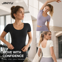 Grosir Australia Perth Stok Lokal Diskon Tunai Atasan Yoga Atletik Lengan Pendek Wanita Non-Toksik Kerah Scoop Putih SYD MEL