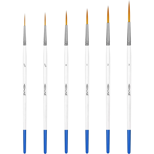Ensemble de 6 pinceaux d'artiste à pointe <span class=keywords><strong>fine</strong></span>, poils en nylon, manche en bois, <span class=keywords><strong>extra</strong></span> longs, pour peinture acrylique, huile, <span class=keywords><strong>aquarelle</strong></span> - Product Image 1
