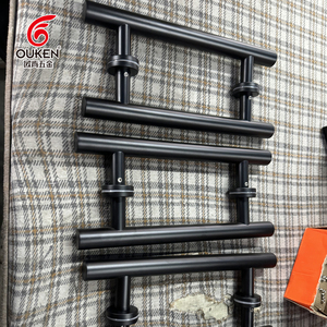 Thép không gỉ bọc màu xám nâu da cửa xử lý, tinh tế thép không gỉ cửa kính xử lý cho ngôi sao đánh giá căn hộ - Product Image 3