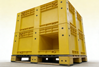 Caisse en plastique jetable avec roulettes |   Conception empilable pour le stockage et la manutention