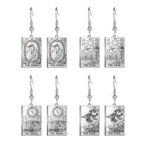 Hot Selling Classic <span class=keywords><strong>Tarot</strong></span> Kaarten Rvs Oorbellen Voor Vrouwen Hangers Drop Oorbellen 22 Grote Arcana <span class=keywords><strong>Tarot</strong></span> Sieraden - Product Image 4