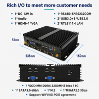 Mini PC Industrial Sin Ventilador Intel Celeron 6412, Garantía de 3 Años, RS232, DDR4 3200MHz, Compatible con WIFI, Entrada de CC 9~36V