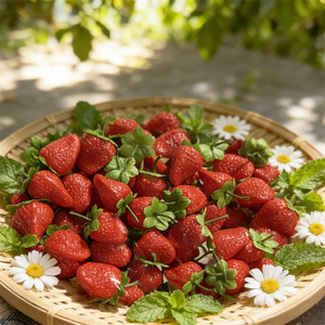 6x5cm Plastic Artificial Eco-Friendly Strawberry Leaf Stem Model Small Realistic Food Simulation Kitchenware Houseware Lovely - Product Image 6