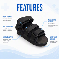 Chaussures en gros avec support OEM, chaussures médicales unisexe pour usage hospitalier, pour fracture, avec empeigne en maille respirante, semelle intermédiaire en EVA et fermeture auto-agrippante en TPR
