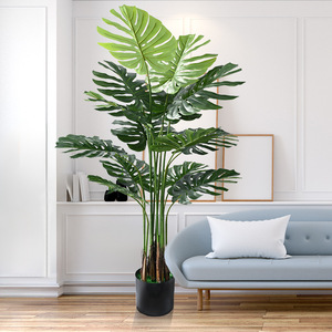 Plantes artificielles <span class=keywords><strong>Monstera</strong></span> <span class=keywords><strong>Variegata</strong></span> simulées de 1,37 m, arbres bonsaïs, verdure, décoration paysagère, mariages en extérieur, plantes en plastique - Product Image 3