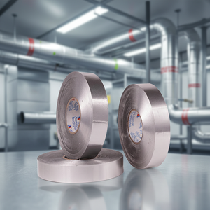 شريط ألومنيوم لتكييف الهواء لختم قنوات الهواء وحماية الأنابيب وأنظمة التهوية، شريط رقائق الألومنيوم المقاوم للماء - Product Image 1