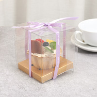 Boîte cadeau personnalisable jetable en PET/PP/PVC avec couvercle transparent en plastique pour l'affichage en boulangerie et l'emballage de détail