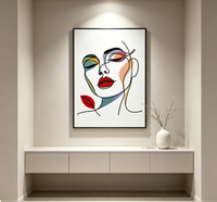 Peinture abstraite sur toile verticale, impression numérique, bloc de couleurs, feuille rouge, nature morte, décoration murale pour salon, chambre, salon, maison