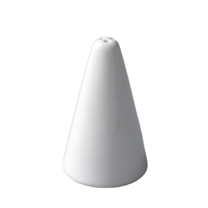 Vente en gros d'articles de cuisine pour la maison, salières et poivrières en céramique blanche en forme de cône, salière et poivrière en céramique pour la cuisine - Product Image 1